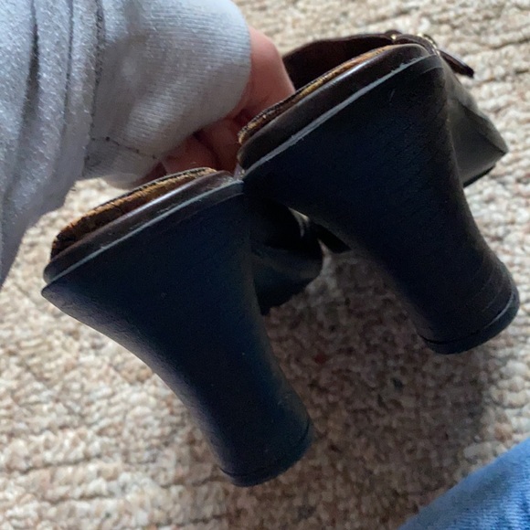 Vintage Y2K Chunky Heels Mudd Brown Leather 7.5 - Picture 5 of 7